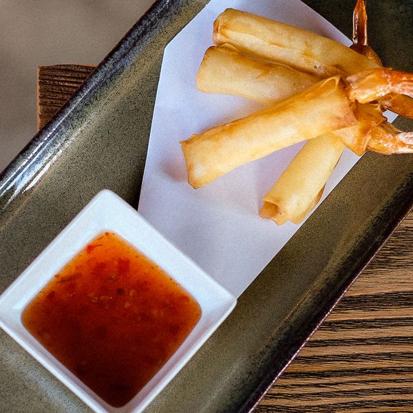 Wrapped Shrimps. Shrimp wrapped in crispy dough, leek and Thai sauce. 9.5 EUR. Japanese, Sushi, Asian