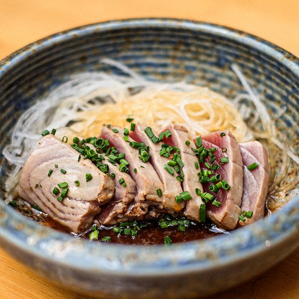 Tuna Tataki. Sliced and seared tuna, daikon oroshi, ponzu sauce and chives. 16.5 EUR. Japanese, Sushi, Asian